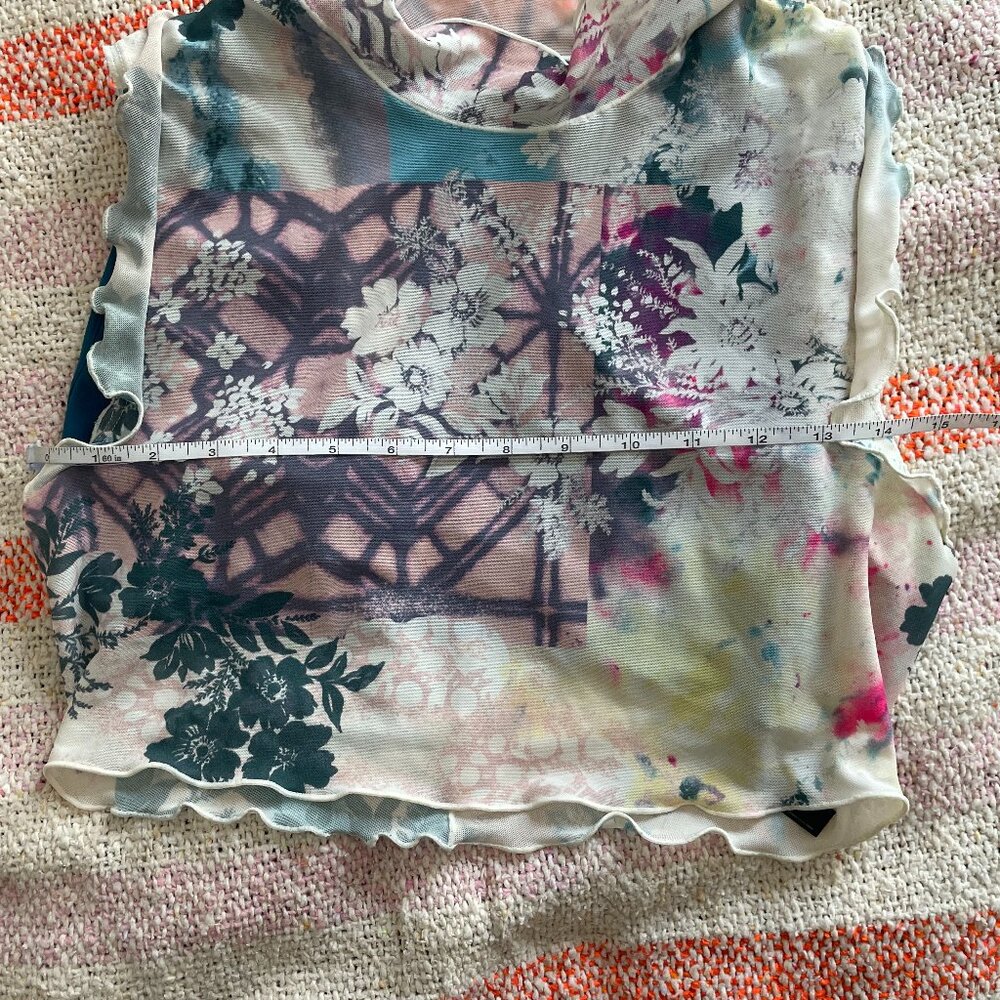 Free People Movement Good Karma Floral Square Neck Crop Top Size Medium - Picture 5 of 6